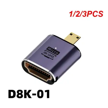 1/2/3ШТ Угловой U-образный L-конвертер Mini Male в HDMI-совместимый 2,1 В Женский Удлинитель 4K 8K 60Hz Адаптер