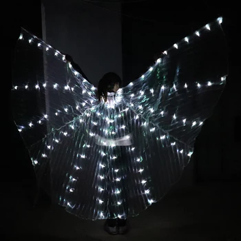светящиеся крылья, светодиодные Крылья Isis с удерживающими палочками для танца живота, светящиеся плащи