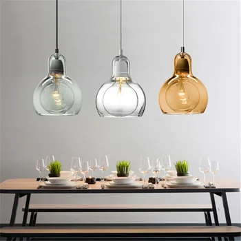 Современный светодиодный стеклянный подвесной светильник для столовой, кухни, бара, простые креативные подвесные люстры, прикроватные светильники
