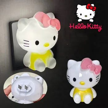 Sanrio Hello Kitty Ночник Милые Детские Игрушки Декор Детской Комнаты Аниме Домашний Декор Лампа Для Спальни Девочек Освещение Подарки На День Рождения
