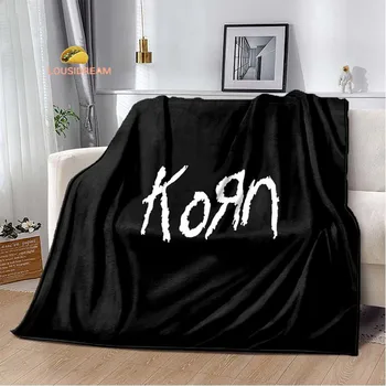 Фланелевое Мягкое Теплое одеяло с логотипом рок-группы Korn в стиле ретро, кровать, спальня, Гостиная, Диван, одеяло для пикника, подарок на День рождения