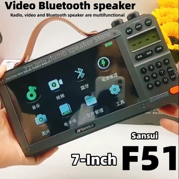 SANSUI F51/F50 Caixa de som Bluetooth для пожилых Людей Видео-Радиопроигрыватель 7-дюймовый Радиоприемник с Большим Экраном Bluetooth-Динамик