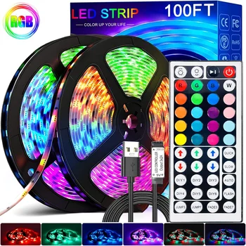 10-метровый светодиодный светильник с RGB 2835, меняющий цвет, Bluetooth, модный умный светильник, пульт дистанционного управления, Ночник, украшение