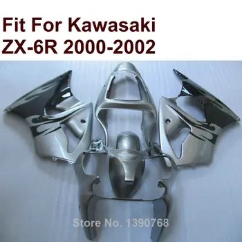 Комплект мотоциклетных обтекателей для Kawasaki ZX6R серебристый 2000 2001 2002 Ninja ZX 6R 636 00 01 02 обтекатели CN39