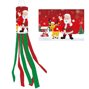 Рождественские сумки-флюгеры Баннер Санта Снеговик Сумки-флюгеры Украшение Уличной вечеринки Ветряная труба Флаг Открытый Флаг Внутреннего двора