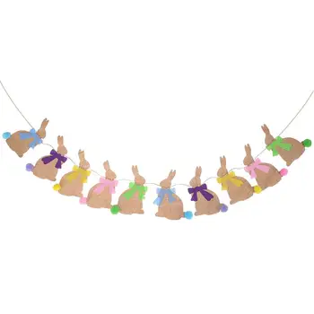 2,5 метра Пасхальных баннеров В форме кролика, баннеров с красочным бантом, баннеров-овсянок, Гирлянды для пасхальных украшений, вечеринки