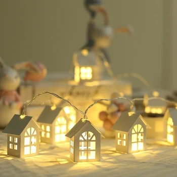 Гирлянда из 10 светодиодов в стиле рождественской елки в стиле сказочного дома, свадебные новогодние украшения, рождественские украшения для елки