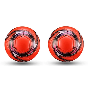 Профессиональный футбольный мяч для соревнований по футболу на открытом воздухе из 2шт, очень подходит для физических упражнений, красный