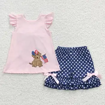 2023, 4 июля, Бутик детской одежды Оптом, Комплекты вышивки для маленьких девочек, Патриотические наряды