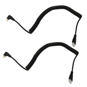 2X удлиненных кабеля Micro-To-Male с левым углом наклона для камер