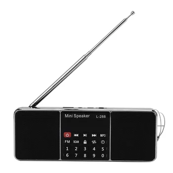 Мини Портативный Перезаряжаемый Стерео Динамик FM-радио L-288, ЖК-экран, Поддержка TF-карты, USB-диска, музыкального MP3-плеера
