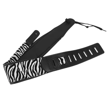 Zebra Edition PU Гитарный ремень Электрический Басовый Ремень Подтяжки Черные Белые Аксессуары для музыкальных инструментов