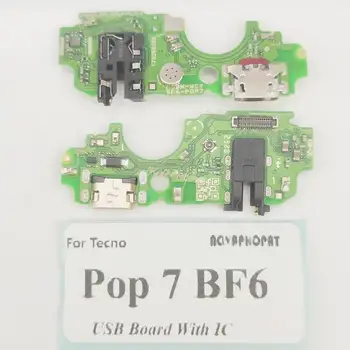 Для Tecno Pop 7 BF6, USB-док-станция, разъем для зарядного устройства, аудиоразъем для наушников, Плата для зарядки микрофона с микросхемой