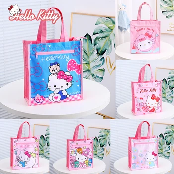 Двухслойная дополнительная сумка Hello Kitty, художественная сумка для студентов, Переносной размер, Файловая сумка, Информация, Водонепроницаемая печать, Большая емкость