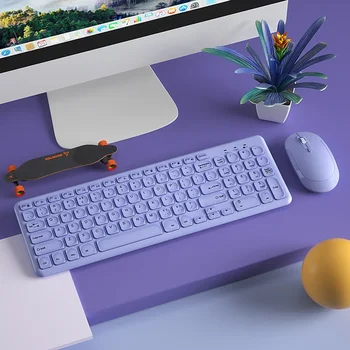 Беспроводная игровая клавиатура 2.4G для ноутбука Macbook, Беспроводная клавиатура Magic Keyboard и мышь для ПК, портативная клавиатура для ноутбука Pink Girl