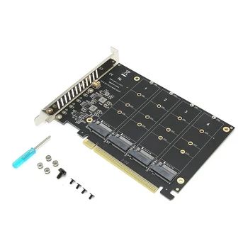 2X 4-портовый M.2 Nvme SSD-накопитель с ключом PCIE X16M для преобразования жесткого диска в считыватель Карт расширения, скорость передачи данных 4 X 32 Гбит/с (PH44)