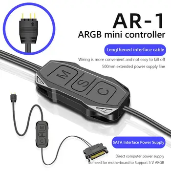 Кабель контроллера AR-1 RGB 5V 3-контактный к SATA AURA ARGB Mini Control HUB Питание адаптера контроллера синхронизации RGB