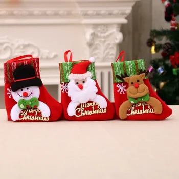 Рождественские подарки, сумка для конфет, декор для носков на Рождественскую елку, милые носки с героями мультфильмов, украшения для Рождественской елки, украшения для домашней вечеринки