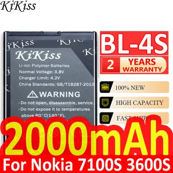2000 мАч KiKiss Литий-Полимерная Аккумуляторная Батарея BL-4S Для Nokia 7100S 3600S 7610S X3-02 6208C 2680S BL 4S
