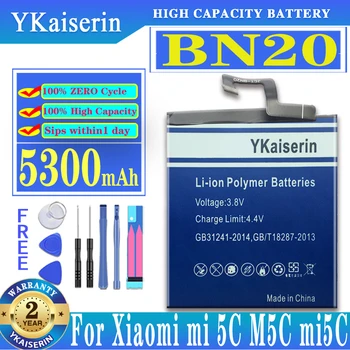 YKaiserin BN20 5300 мАч Аккумулятор для Xiaomi Mi 5C Mi5C Mi 5C BN-20 BN 20 Аккумулятор Большой Емкости Batteria С Номером отслеживания