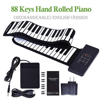 Утолщенное силиконовое складное электронное пианино для начинающих, ручной перебор 88 клавиш, расширение версии аккорда, взрослый новичок