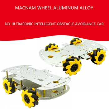 Шасси автомобиля Macnam wheel из алюминиевого сплава DIY ультразвуковой интеллектуальный автомобиль для обхода препятствий 4WD с полным приводом шасси автомобиля