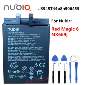 Новый Оригинальный Аккумулятор 5050mAh Li3945T44p8h906455 для телефона ZTE Nubia Red Magic 6 Magic6 NX669j