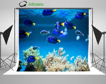 Коралловые рифовые рыбы, Аквариумная среда, фон для фотографий в аквариуме, полиэфирная или виниловая ткань, компьютерная печать на фоне стены