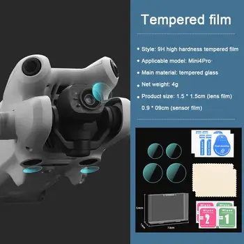 Для DJI Mini 4Pro Сенсорная Пленка Для Объектива Дрона Защитная Пленка Glass Vision Anti-scratch Screen Lens Film Закаленная Сенсорная Камера M0U0