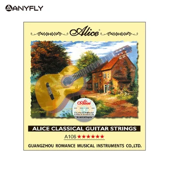 Набор струн для классической гитары Alice A106-H класса Guitarra с жестким натяжением нейлоновый сердечник с посеребренной медной обмоткой