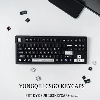 YongQiu Original CSGO Print Collection Полный набор колпачков для ключей из 152 клавиш PBT Сублимационный вишневый профиль сублимационной краски для механической клавиатуры