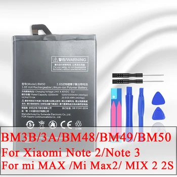 KiKiss Аккумулятор BM3A BM3B BM48 BM49 BM50 Для Xiaomi Mi Max 2 MIX 2 2S Note 2 3 Мобильного Телефона Заменить Bateria Высокого Качества