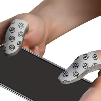 1 Пара игровых перчаток для пальцев из серебристого волокна, нескользящий, защищенный от пота рукав для большого пальца с сенсорным экраном для PUBG