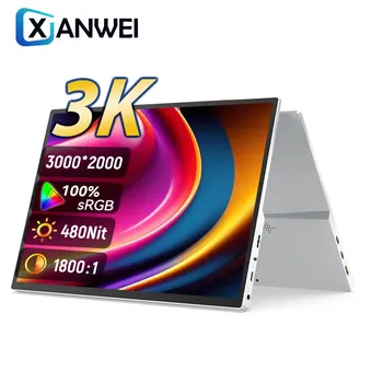 XIANWEI 13,5-Дюймовый Портативный Монитор 3K QHD 3: 2 IPS Внешний Экран Дисплея USB C Для Ноутбука Macbook Phone PC XBox PS4/5 Switch