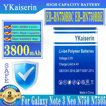 YKaiserin EB-BN750BBC EB-BN750BBE 3800 мАч Батарея для Samsung Galaxy Note 3 Note3 Neo N750 N7505 N7502 N7500Q N7506V N7508V E510