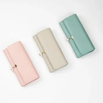 Новый женский длинный кошелек однотонного цвета INS Macaron, простой Модный Корейский карманный кошелек, сумка для мобильного телефона