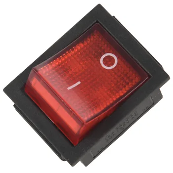 Красный индикатор 4-контактный DPST ВКЛ /ВЫКЛ, защелкивающийся кулисный переключатель 15A/250V 20A /125V переменного тока 28x22 мм