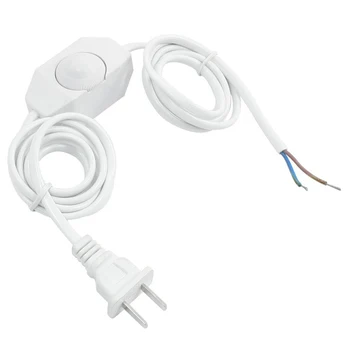 Белый шнур питания лампы с диммером переменного тока 250 В/110 В Штепсельная вилка США