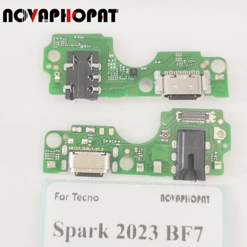 Novaphopat для Tecno Spark 2023 BF7, док-станция для USB, зарядное устройство, разъем для наушников, аудиоразъем, микрофон, плата для зарядки микрофона