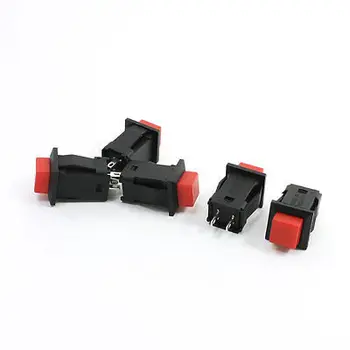 AC250V 1A Мгновенный кнопочный выключатель с красной квадратной головкой SPST 2-контактный