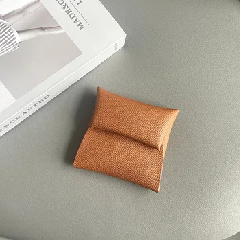 Новый текстурированный кошелек для монет из воловьей кожи фирменного дизайна, короткий женский кошелек из натуральной кожи, модный складной мини-кошелек с держателем для карт на защелке