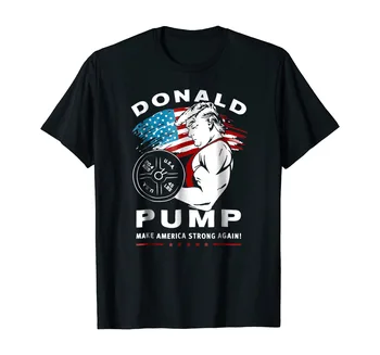 Donald Pump, черная футболка Make America Strong Again, все размеры