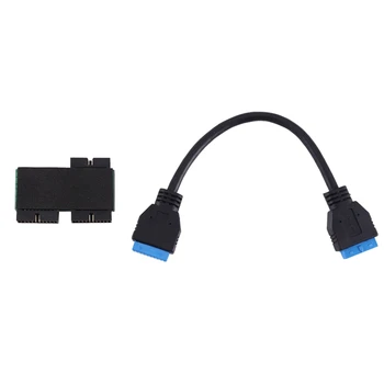 Аксессуар для концентратора USB 3.0 19PIN One-To-Two С чипом И Модульной конструкцией кабеля Материнская плата Концентратора USB 19PIN 19PIN Удлинительный Кабель 1-2
