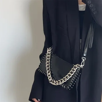 Нишевая дизайнерская цепочка, высококачественная, глянцевая, пикантная женская маленькая квадратная сумка, модная и универсальная сумка через плечо