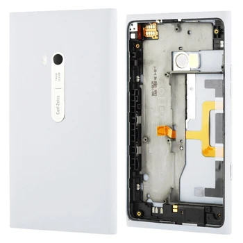 Запасные части для мобильного телефона Корпус Задняя крышка аккумулятора с боковой кнопкой Гибкий кабель для Nokia Lumia 900 (белый)