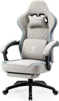 Игровое Кресло Dowinx Из Дышащей Ткани, Компьютерное Кресло с Карманной Пружинной Подушкой, Удобное Офисное Кресло с Гелевой Подушкой и Сторой