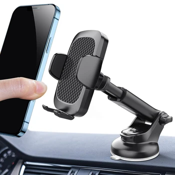 Автомобильный универсальный кронштейн для мобильного телефона с присоской, вращающийся на 360 градусов, Телескопическая подставка для GPS-навигации для iPhone Xiaomi Samsung