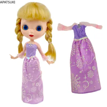 Фиолетовая кукольная одежда в виде снежинок для куклы Blythe, платье принцессы для Neo Blythe, аксессуары 1/6, наряды для кукол Licca.