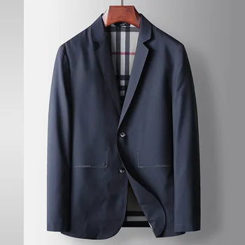 2371-R-Летняя тонкая мужская высокоэластичная дышащая бесшовная деловая повседневная куртка
