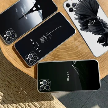 Черный Цветочный Чехол Для Телефона Blvck Для iPhone 14 13 12 Mini 11 Pro XS Max X XR SE 6 7 8 Plus Мягкий Силиконовый Чехол